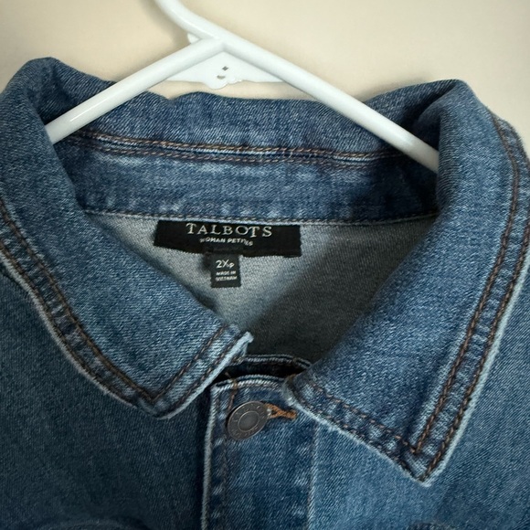 New Without Tags Talbots 2X Petite Denim Classic Jean Jacket in Isla Wash - Picture 4 of 6